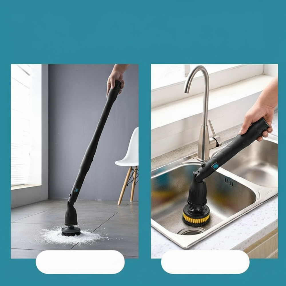 STARQ Cordless Electric Spin Scrubber with Extendable Handle, 2000mAh Battery, 5 Multi-Purpose Brush & Foam Pads, Powerful Cleaning Tool for Bathroom, Floor, Car & Household Visit the STARQ Store