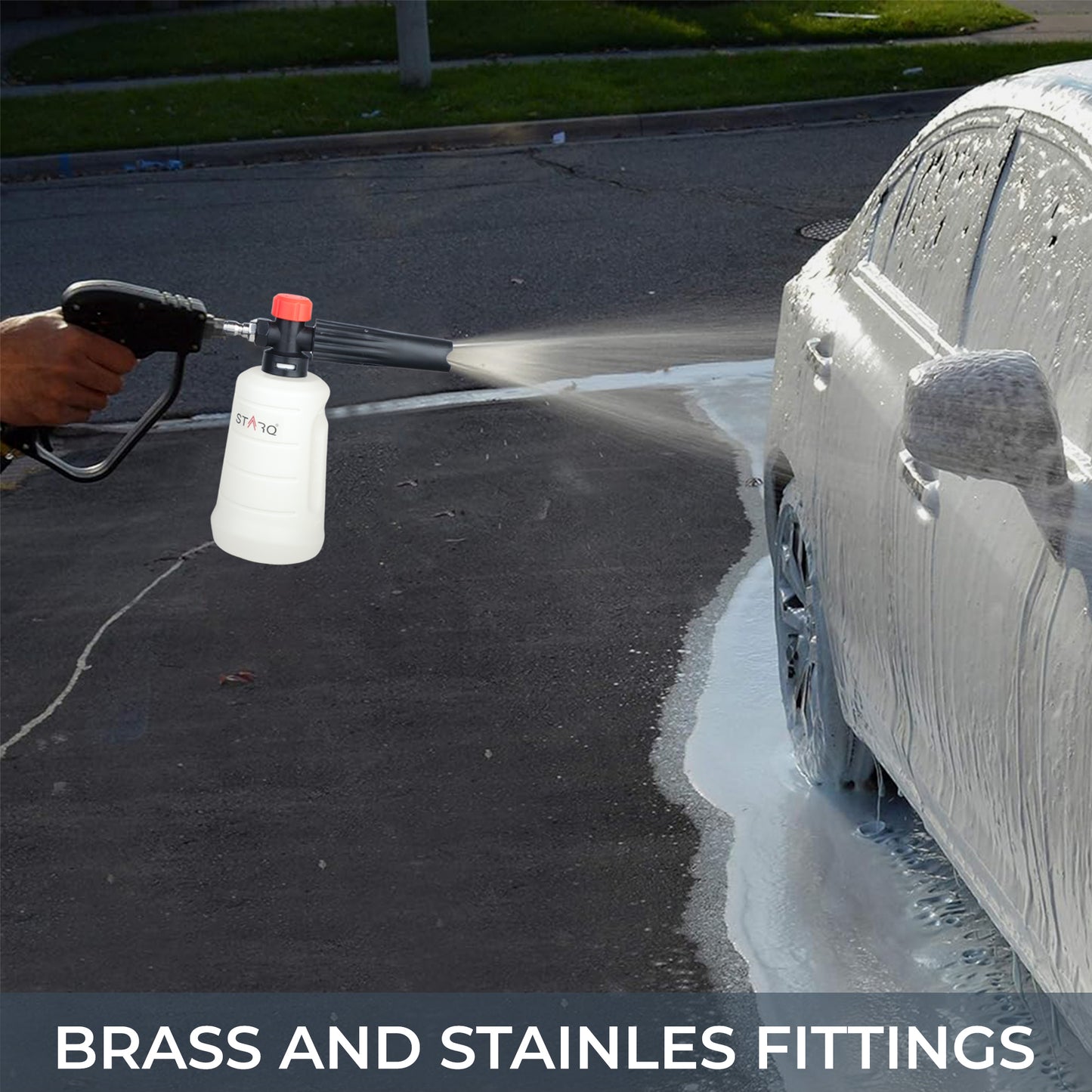 Starq New Advance Adjustable Pro Foam Lance/Cannon for Thick Clinging Foam, 1000 PSI, 1.1mm Orifice, Brass/ABS Nozzle,1/4" with Quick Connector, Plastic (FL2)