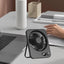 STARQ Mini Portable table Fan, Powerful Hand Fan 5 Speed 1200 mah Personal Desk Fan with Base, Lightweight Rechargeable USB Handheld Fan for Girl, Women, Men, Indoor, Outdoor (Black)
