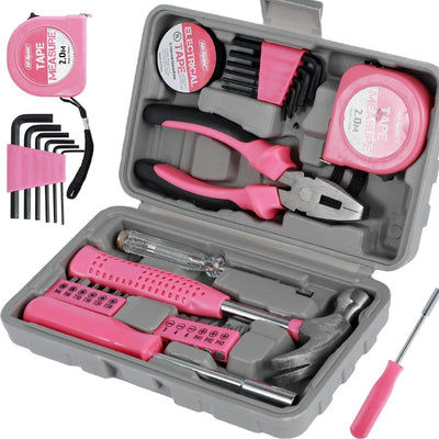 STARQ 24Pcs Tool Set, Household Repair Tool Kit, Hand Tool Set with Storage Case, with Electrical Tape|Tape Measure|Screwdriver|Test Pen|Wire Plier|Bits