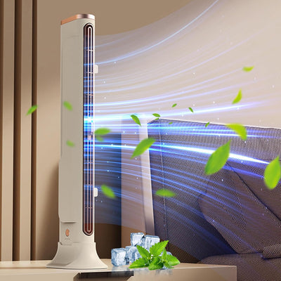 STARQ Electric Tower Fan for Bedroom, Desk Table Fan with 2 Speeds, Quiet Cooling Bladeless Fan