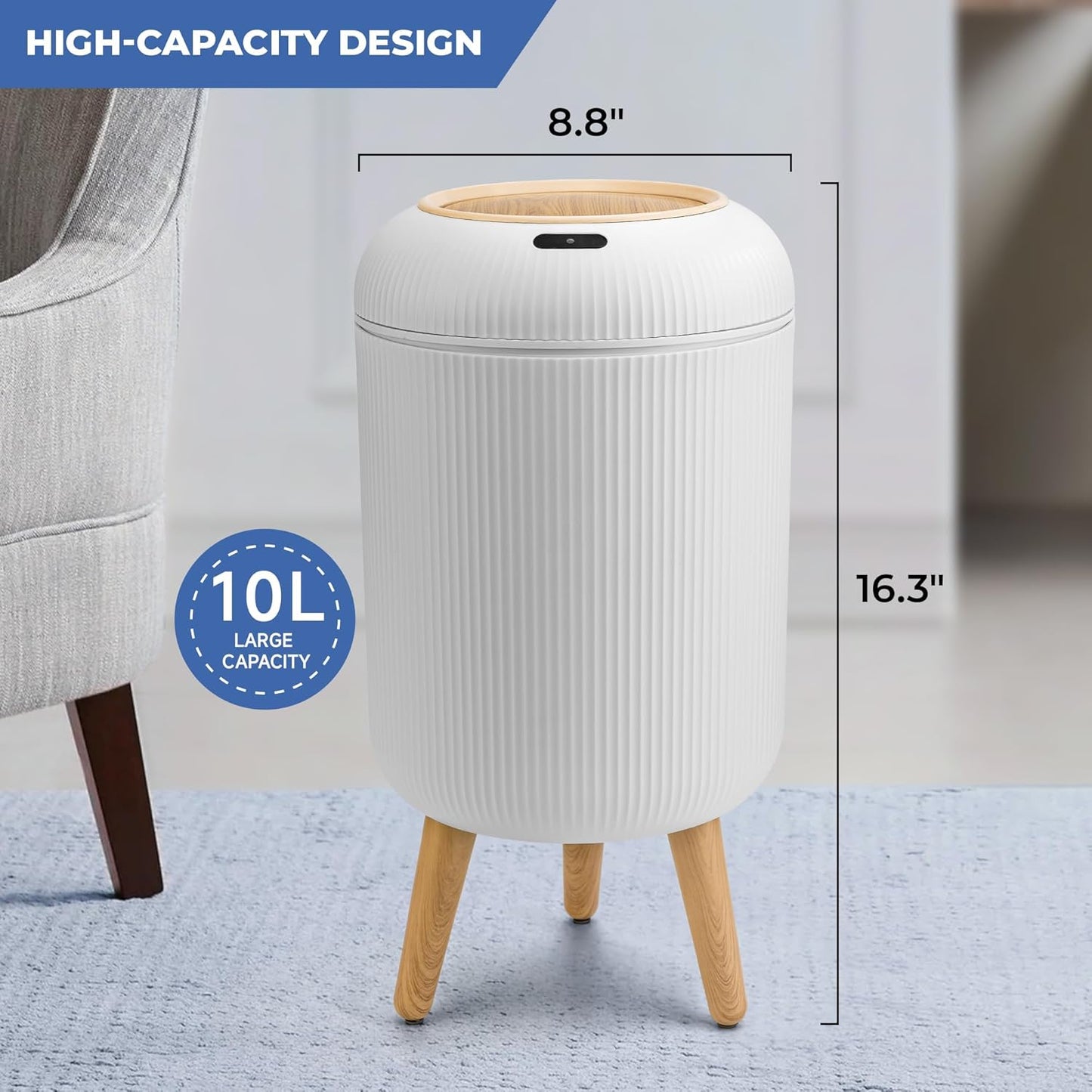 STARQ Smart Sensor Wastebasket, Convenient and Hygienic Technology Sensor Trash can for Kitchen, Bathroom, Bedroom, Living Room, Office and Outdoor