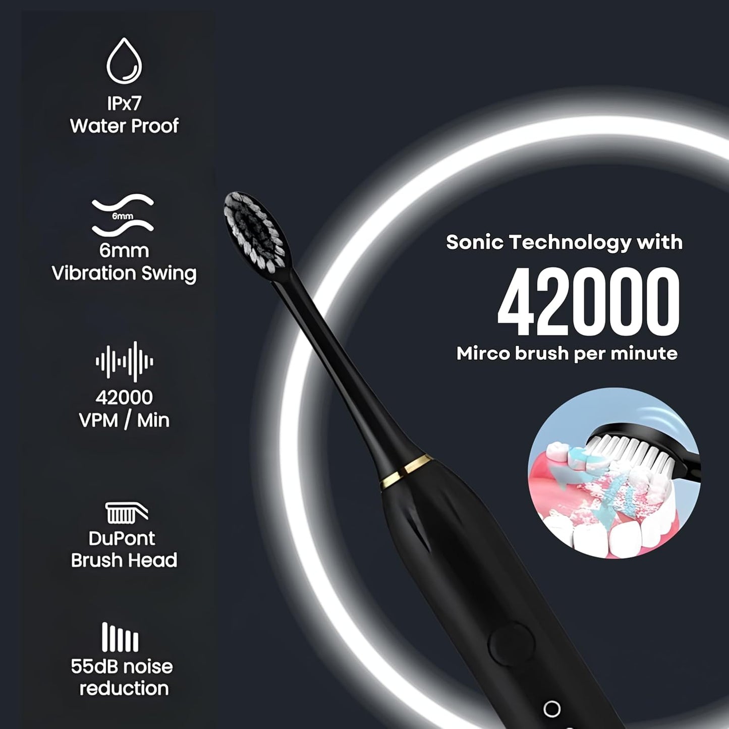 STARQ Electric Toothbrush With 6 Brushing Modes Charging Lasts Upto 60 Days Ipx7 Waterproof Head