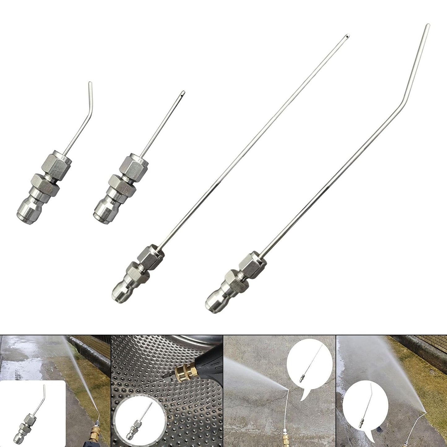 STARQ Pressure Washer Extension Rod Set, 6-Piece Straight & Bent Extension Rods, 20cm, 7.3cm & 4.5cm Lengths, High Pressure Washer Lance Extension Accessories for Car, Bike & Home Cleaning