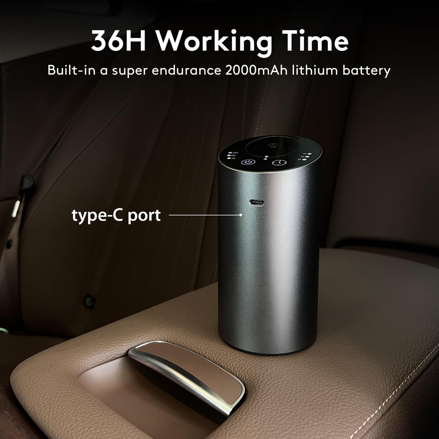 STARQ Stylish Smart Car Air Freshener Diffuser Auto On/Off Rechargeable Aroma Diffuser Cloud Mist Perfume Dispenser with 3 Speeds for Auto Interior Decor (S7)