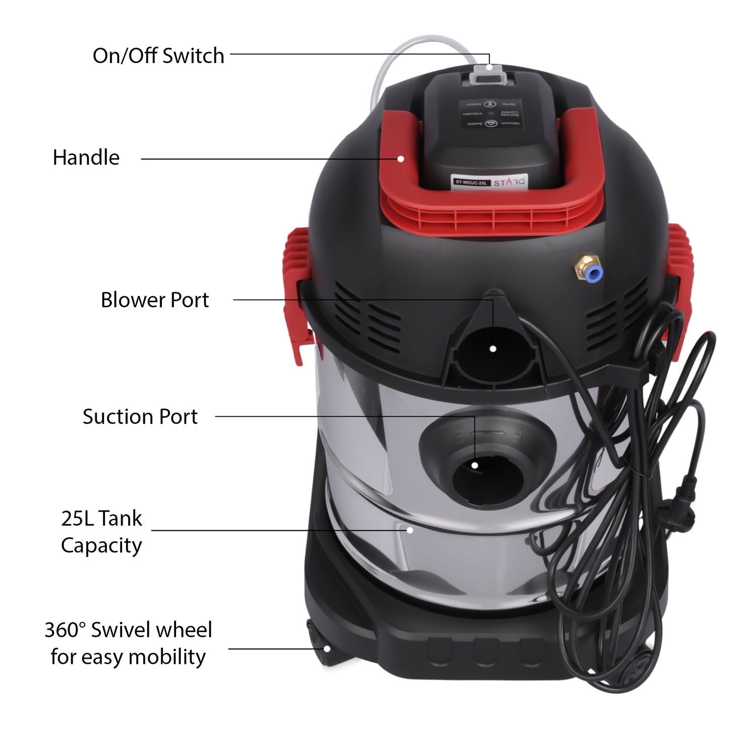 STARQ STWDUC-25L   UPHOLSTERY VACUUM CLEANER  (25LTR)