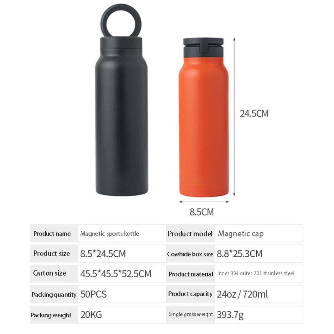 STARQ Sipper Water Bottle 750ML with Magnetic Tripod, Melbipod Yellow, 3H Hot & 6H Cold, Perfect for Vlogging, Fitness & Travel, BPA Free