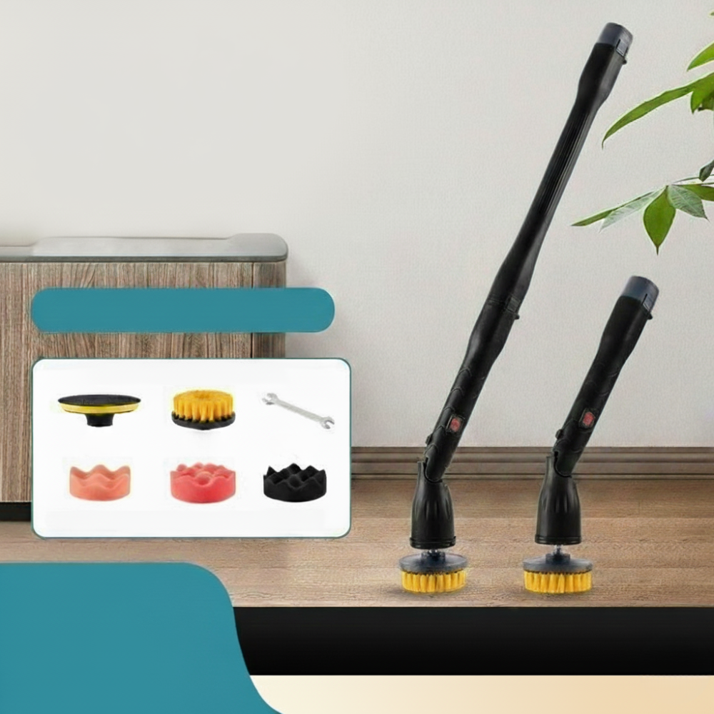 STARQ Cordless Electric Spin Scrubber with Extendable Handle, 2000mAh Battery, 5 Multi-Purpose Brush & Foam Pads, Powerful Cleaning Tool for Bathroom, Floor, Car & Household Visit the STARQ Store