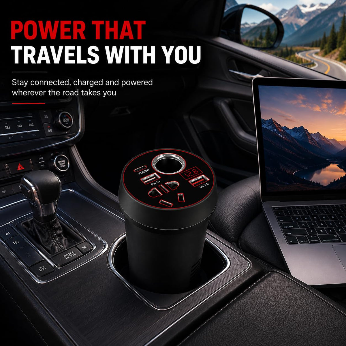 Starq Multi-Function Fast Charging Car Inverter 12V to 220V Power Converter with Car Socket & 3.1A USB Port for Phones, Laptops & Travel User Modified Sine Wave Inverter