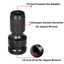 STARQ 1/2 Inch Square Drive To 1/4 Inch Hex Female Socket Adapter Quick Release Chuck Converter Drill Chucks Adaptor Conversion For Impact And Ratchet Wrench SD With Ring & Rod included