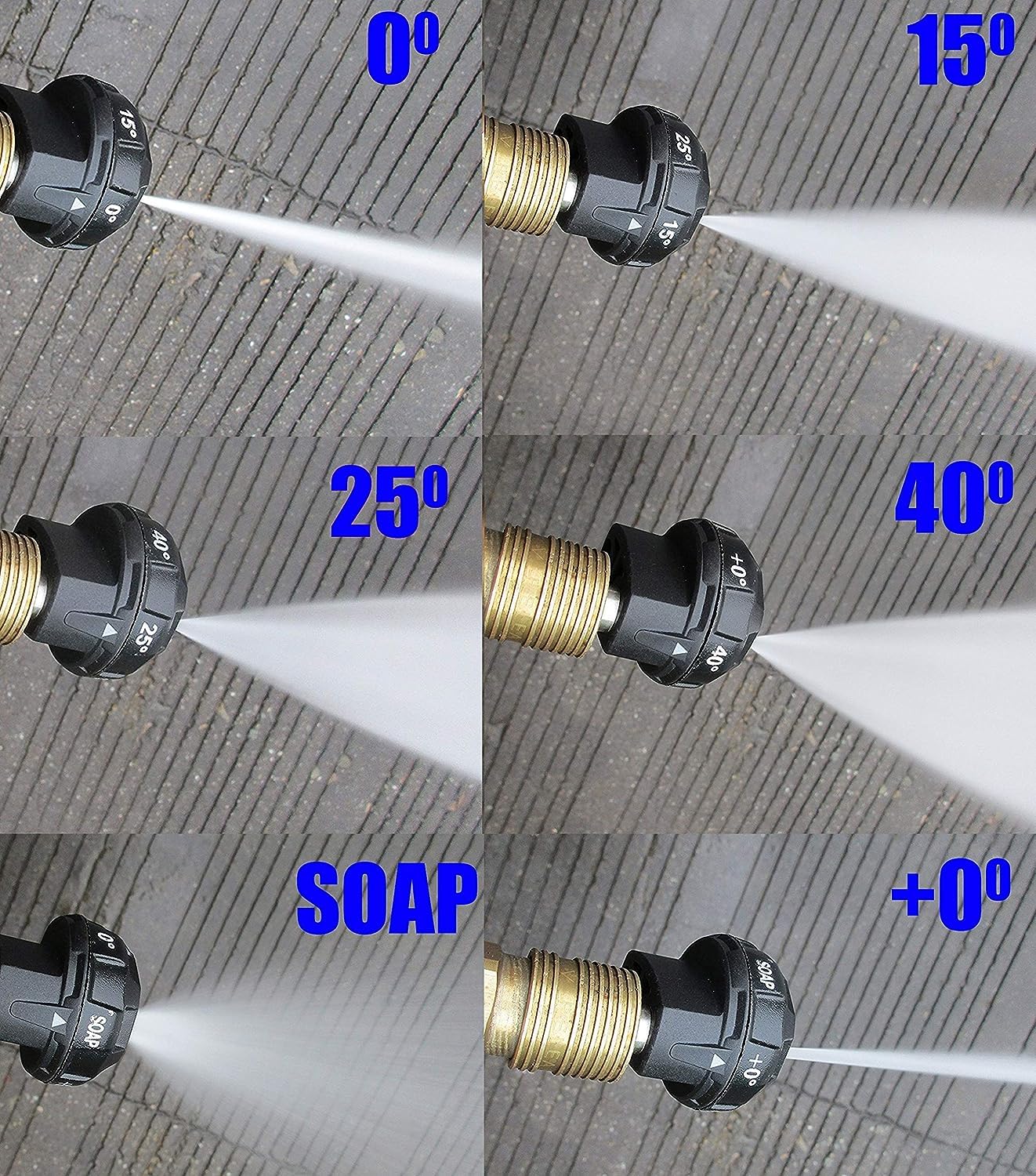 STARQ Pressure Washer Nozzle Tips, 6-in-1 Quick Changeover, Adjustable Pressure Washer Nozzle with 1/4 Inch Quick Connect