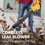 STARQ 1200W Cordless Long Leaf Blower- 21V 4.5Ah Powerful 115M/S Electric Powered Handheld Variable-Speed Yard Blower for Lawn Care, Snow Blowing, Dust Cleaning