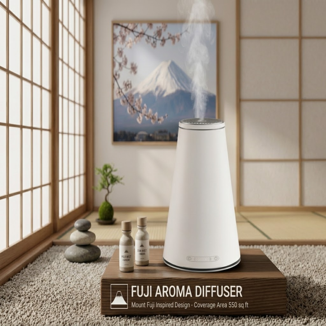 STARQ Fuji Luxury Smart Air Scent Diffuser Waterless Aroma Machine Cold Atomization Ultra Quiet No Heat for Office Home Gym & Hotel Includes Complimentary 100ml Starter Pack Perfumes