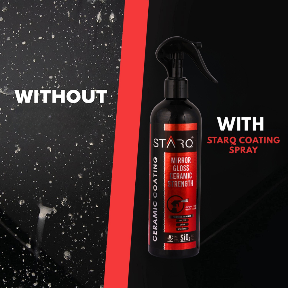 STARQ Ceramic Coating Spray 300ml – Extreme Hydrophobic Protection, High Gloss Finish, Advanced UV Protection, Easy DIY Ceramic Coating for Cars & Bikes