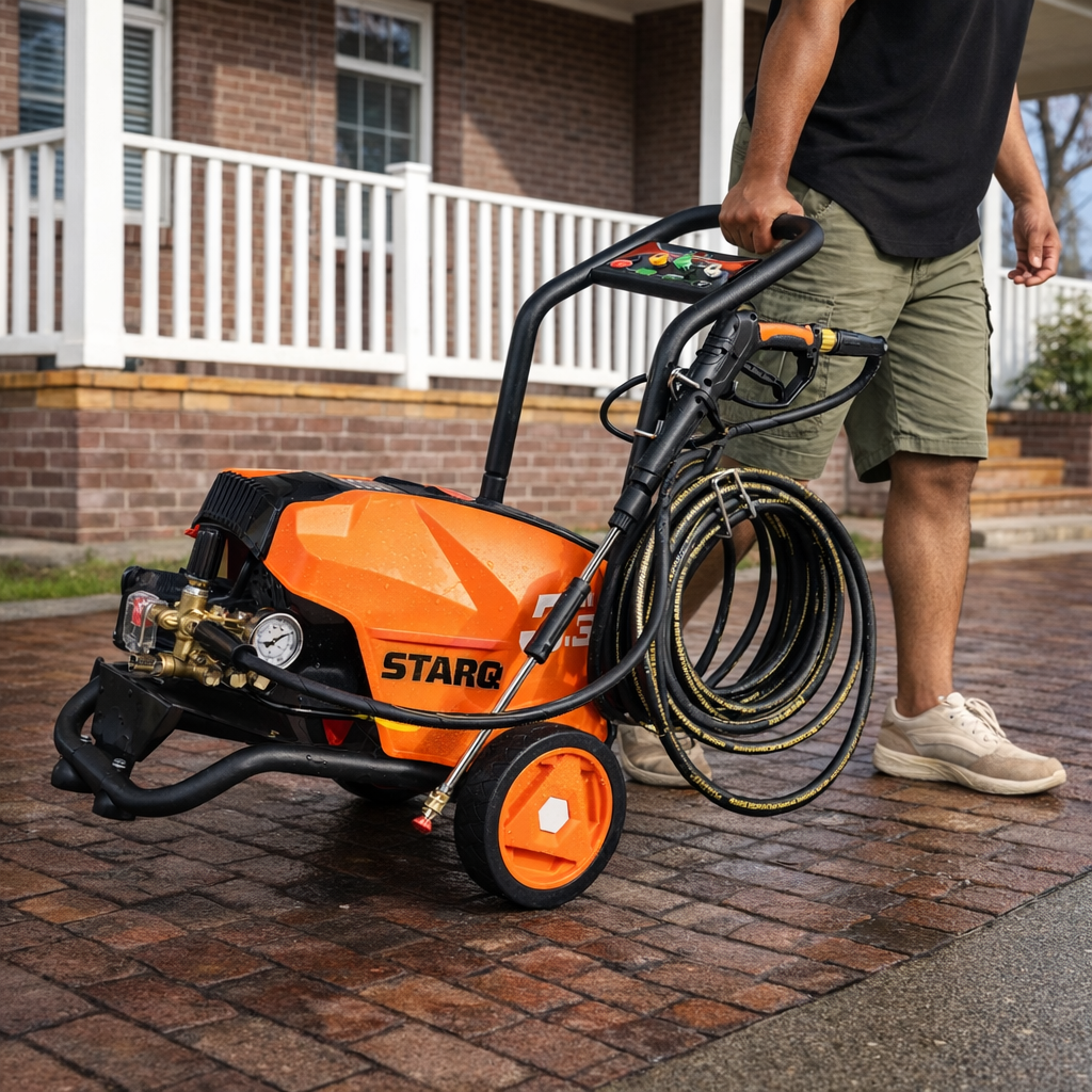 STARQ STPMDC 4.5 Commercial High Pressure Washer with PMDC Motor India’s 1st PMDC Pressure Washer 3300W 4.5HP 250 Bar 21 LPM 15m Hose for Car Bike Home & Truck Cleaning