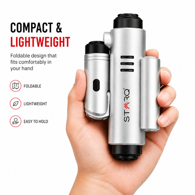 STARQ TurboFold Cordless Pressure Washer Gun 1.8 MPa Portable High Pressure Car Washer with 5 in 1 Rotating Nozzle High Speed Motor 4000mAh Type C Rechargeable Battery for Car Bike Home Cleaning