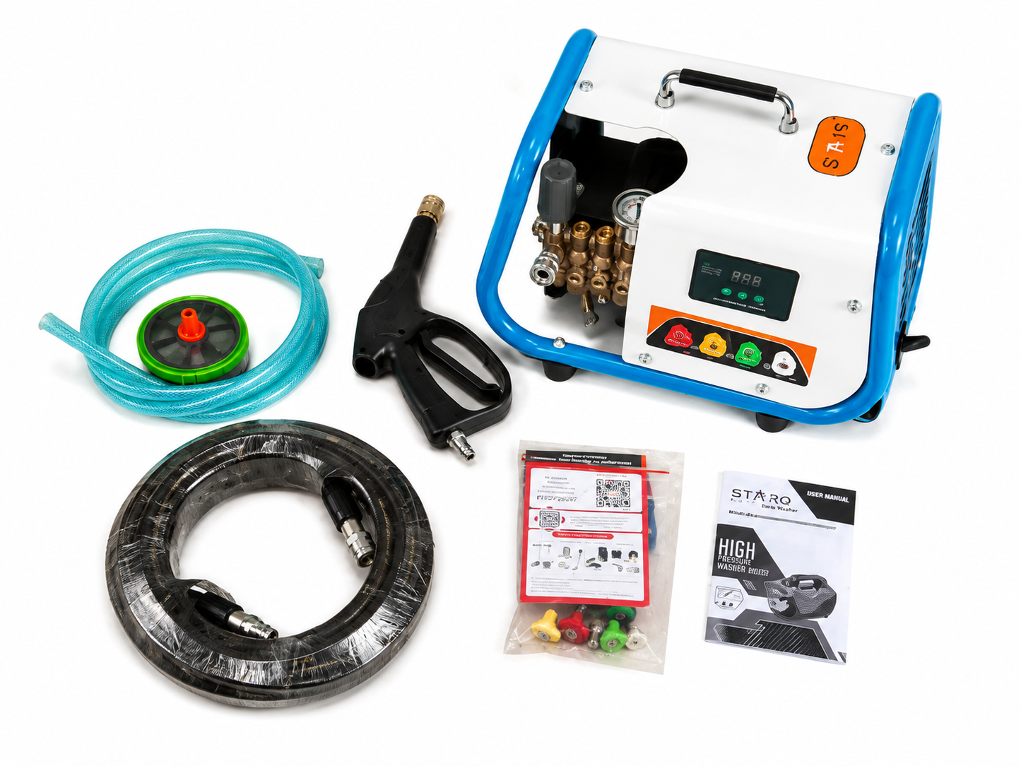 STARQ ST-PMDC-3.6 COMMERCIAL HIGH PRESSURE WASHER 15m Hose 15 LPM  2700 Watts for Car Bike Home & Truck Cleaning