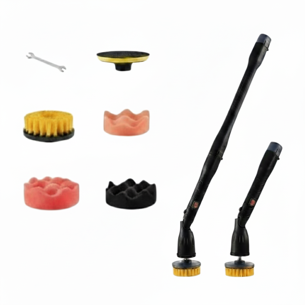 STARQ Cordless Electric Spin Scrubber with Extendable Handle, 2000mAh Battery, 5 Multi-Purpose Brush & Foam Pads, Powerful Cleaning Tool for Bathroom, Floor, Car & Household Visit the STARQ Store