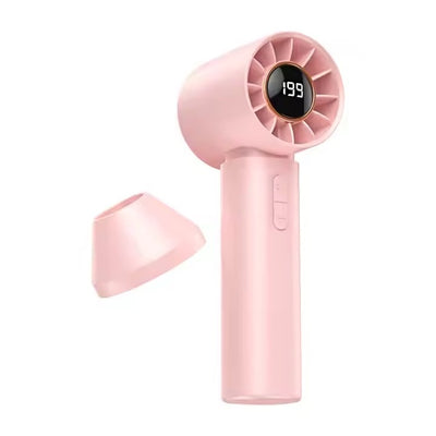 STARQ - Digital Power Display Rechargeable Cooling Mini Portable Handheld Small Fan Long Battery Life (Pink)