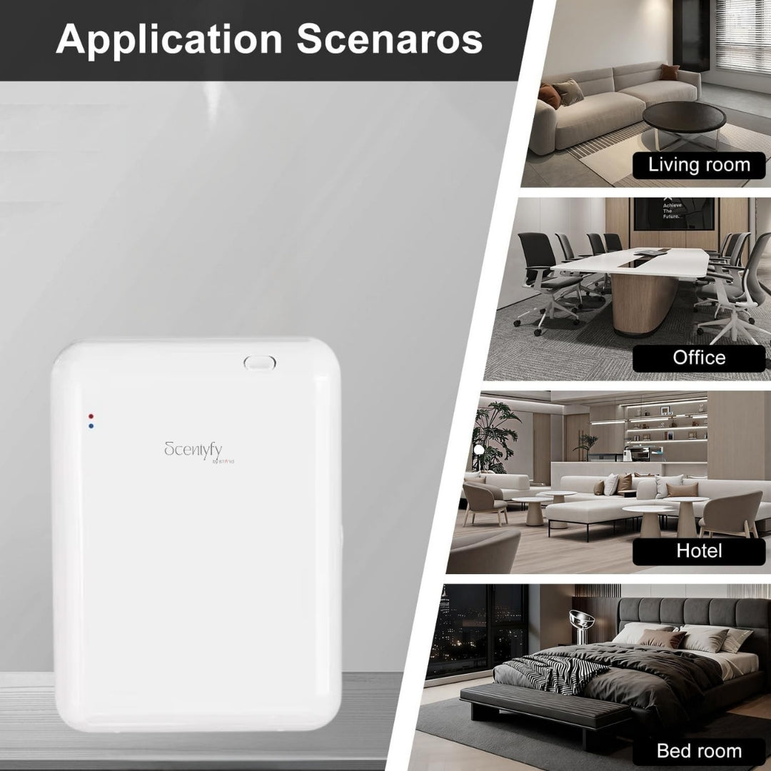 STARQ Aero Luxury Smart Air Scent Diffuser Waterless Aroma Machine App Control Cold Atomization Ultra Quiet No Heat Wall Plug for Home & Office Includes Complimentary 100ml Starter Perfume