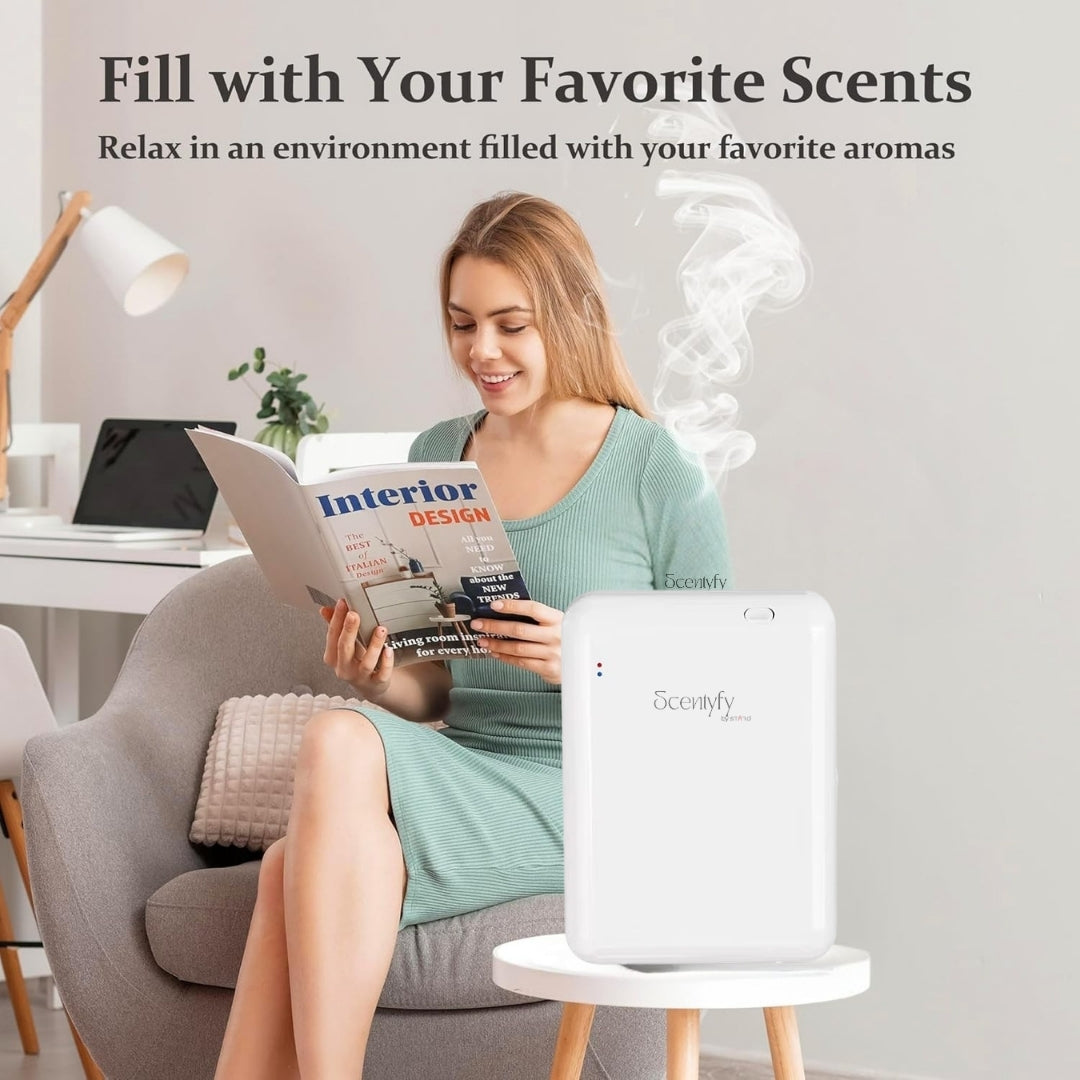STARQ Aero Luxury Smart Air Scent Diffuser Waterless Aroma Machine App Control Cold Atomization Ultra Quiet No Heat Wall Plug for Home & Office Includes Complimentary 100ml Starter Perfume