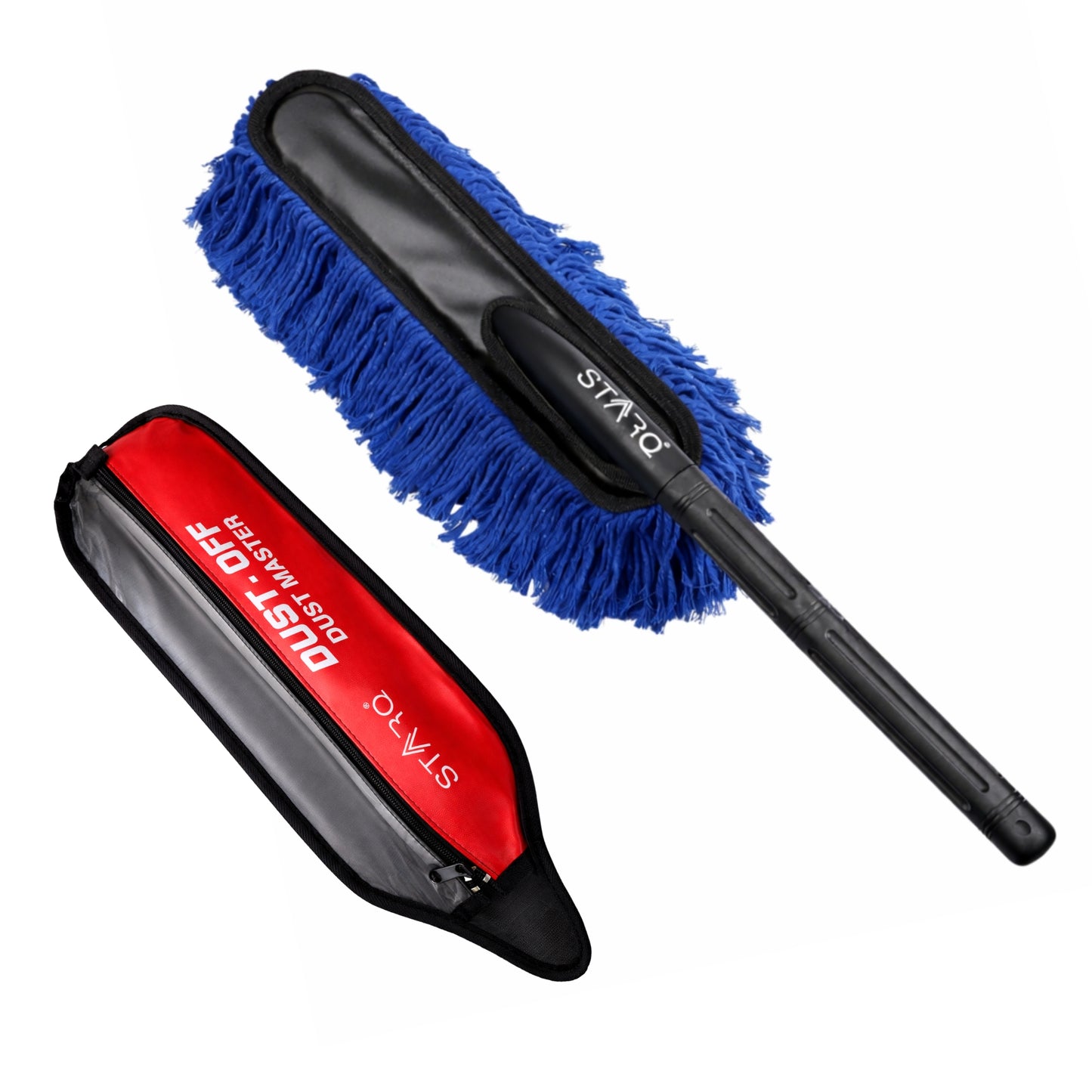 Starq Dust Master Lint-Free Car Duster with Protective Cover, Scratch-Free Long Handle Cleaning Brush for Car Interior & Exterior, Dashboard, Glass, Seats & Body (Pack of 1)