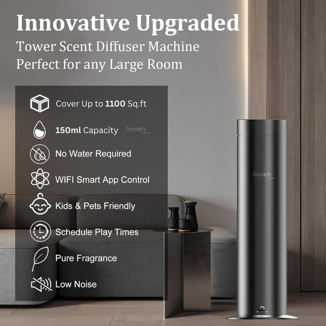 STARQ Halo Luxury Smart Air Scent Diffuser Waterless Aroma Machine Cold Atomization Ultra Quiet No Heat for Office Home Gym & Hotel Includes Complimentary 100ml Starter Pack Perfumes