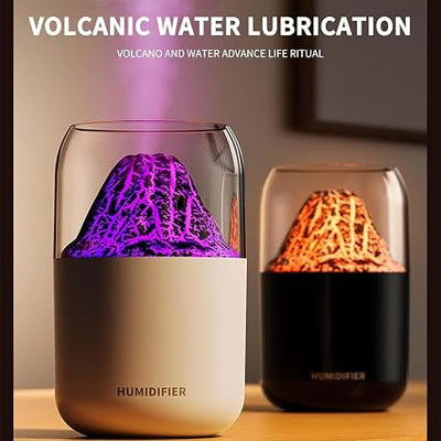 STARQ Volcano Flame Aroma Humidifier with LED Night Light, Cool Mist Diffuser, USB Powered, Portable Air Purifier for Home, Office & Bedroom, (Black)