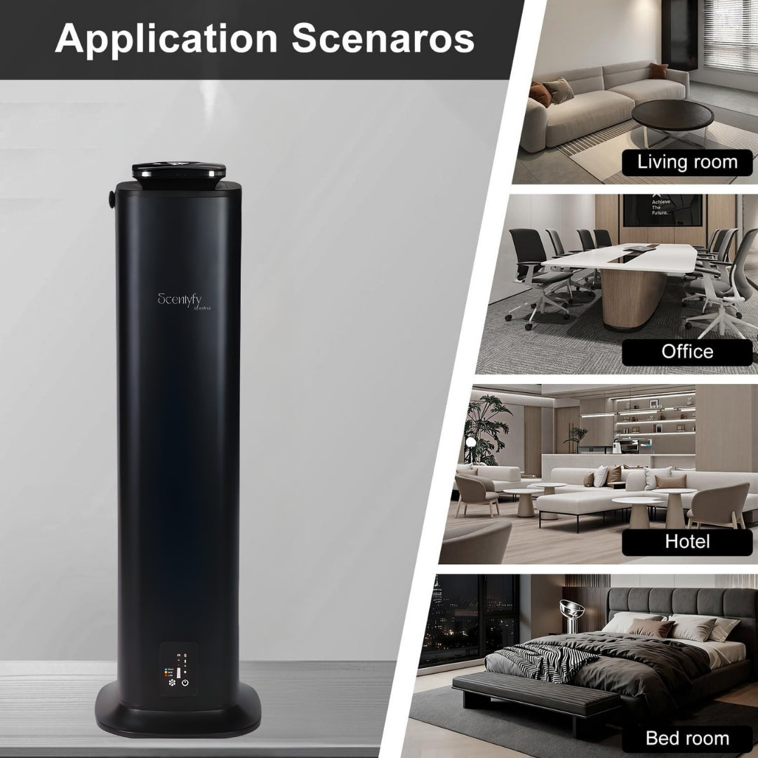 STARQ Lux Tower Luxury Smart Air Scent Diffuser Waterless Aroma Machine App Control Cold Atomization Ultra Quiet No Heat for Home & Office Includes Complimentary 300ml Starter Perfume