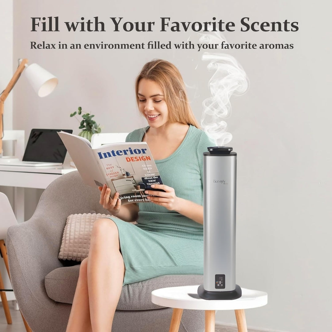 STARQ Lux Tower Luxury Smart Air Scent Diffuser Waterless Aroma Machine App Control Cold Atomization Ultra Quiet No Heat for Home & Office Includes Complimentary 300ml Starter Perfume