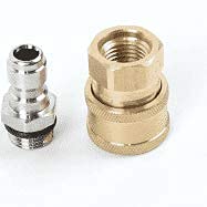 STARQ Quick Connector Coupler Set Adapter for Pressure Washer Gun 1/4 Steel and 3/4 Brass QD Quick Release Type