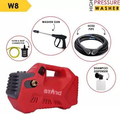 STARQ® W8 2800W | 280 Bar | Portable Heavy Duty High Pressure Washer/ Cleaner | Red