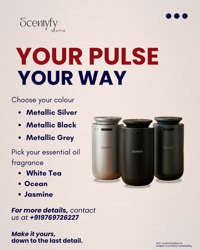 STARQ Pulse Smart Air Scent Diffuser Waterless Aroma Machine with Cold Atomization Ultra Quiet No Heat Technology for Office Home Gym & Hotel Includes Complimentary 15ml Starter Pack Perfumes