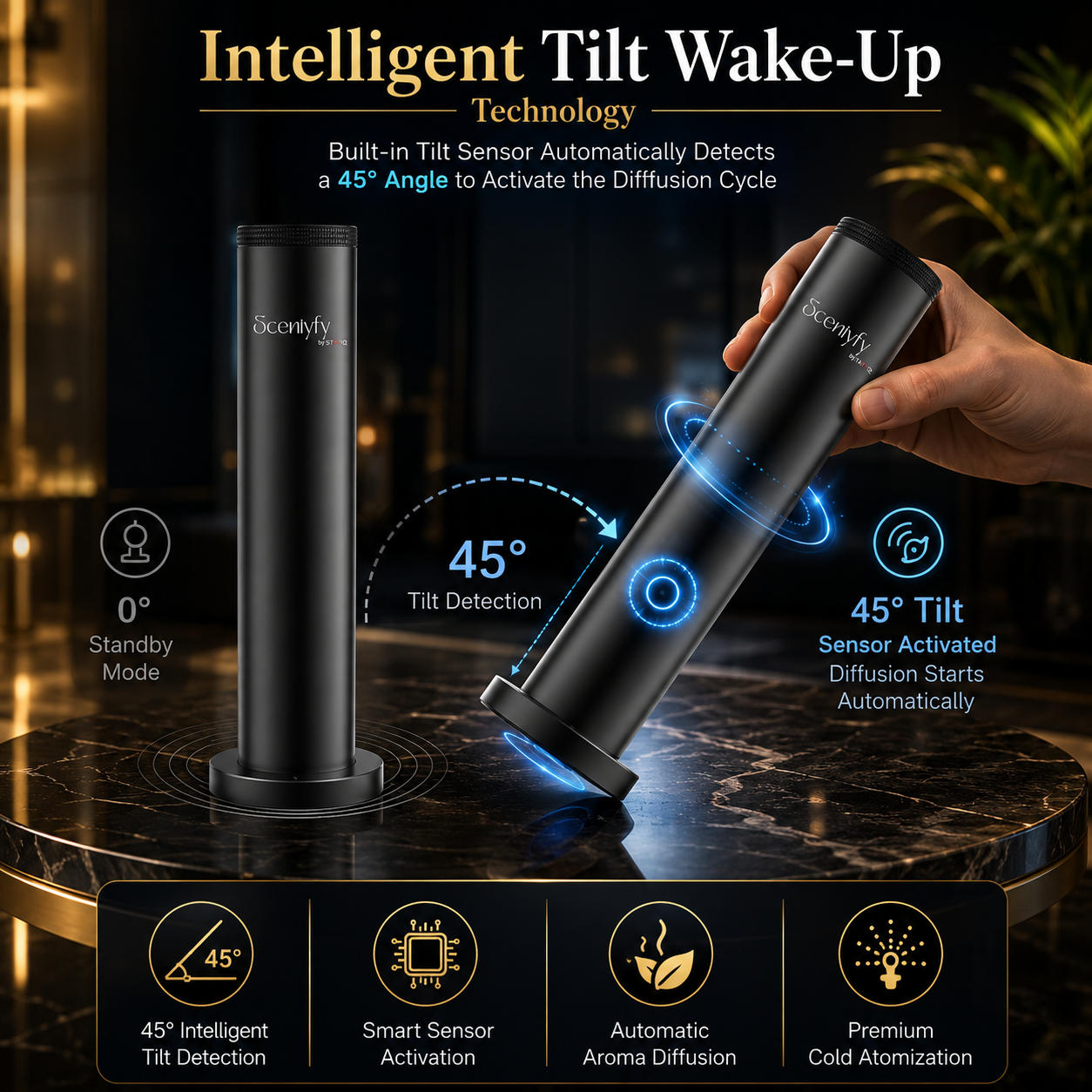 STARQ Halo 2.0 Luxury Smart Air Scent Diffuser Waterless Aroma Machine Cold Atomization Ultra Quiet No Heat for Office Home Gym & Hotel Includes Complimentary 100ml Starter Pack Perfumes