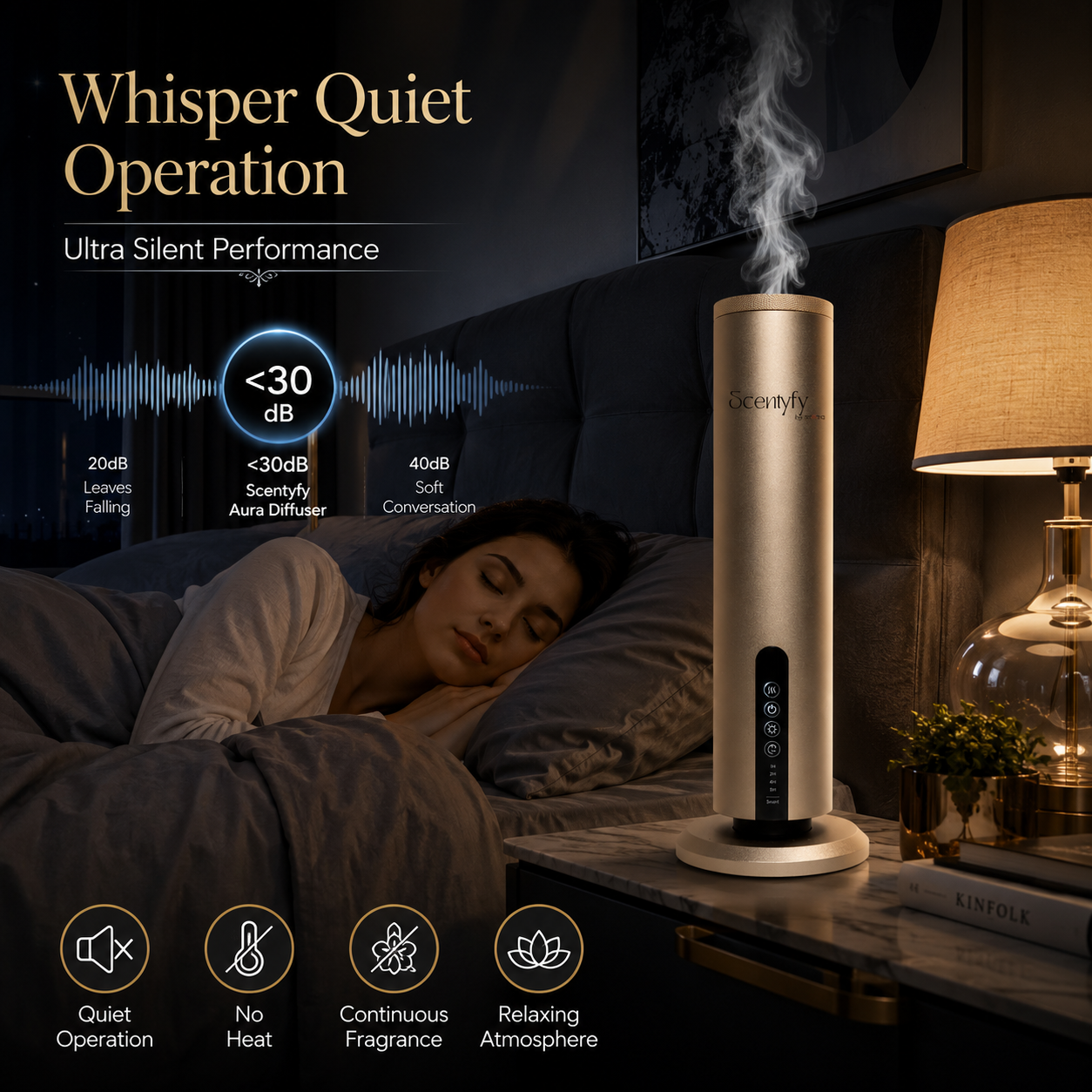 STARQ Aura Luxury Smart Air Scent Diffuser Waterless Aroma Machine Cold Atomization Ultra Quiet No Heat for Office Home Gym & Hotel Includes Complimentary 100ml Starter Pack Perfumes