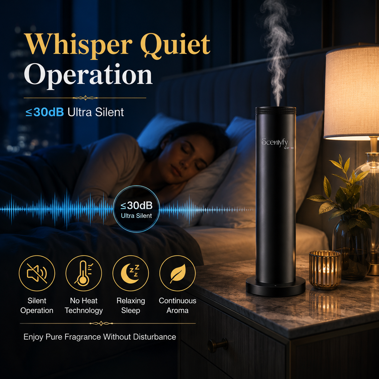 STARQ Halo 2.0 Luxury Smart Air Scent Diffuser Waterless Aroma Machine Cold Atomization Ultra Quiet No Heat for Office Home Gym & Hotel Includes Complimentary 100ml Starter Pack Perfumes