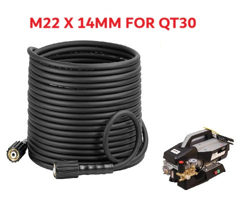 STARQ (10 Meter) Heavy Duty Black Molded Pipe Compatible With QT30 Only M22x14mm Hydraulic steel braided Hose pipe R1