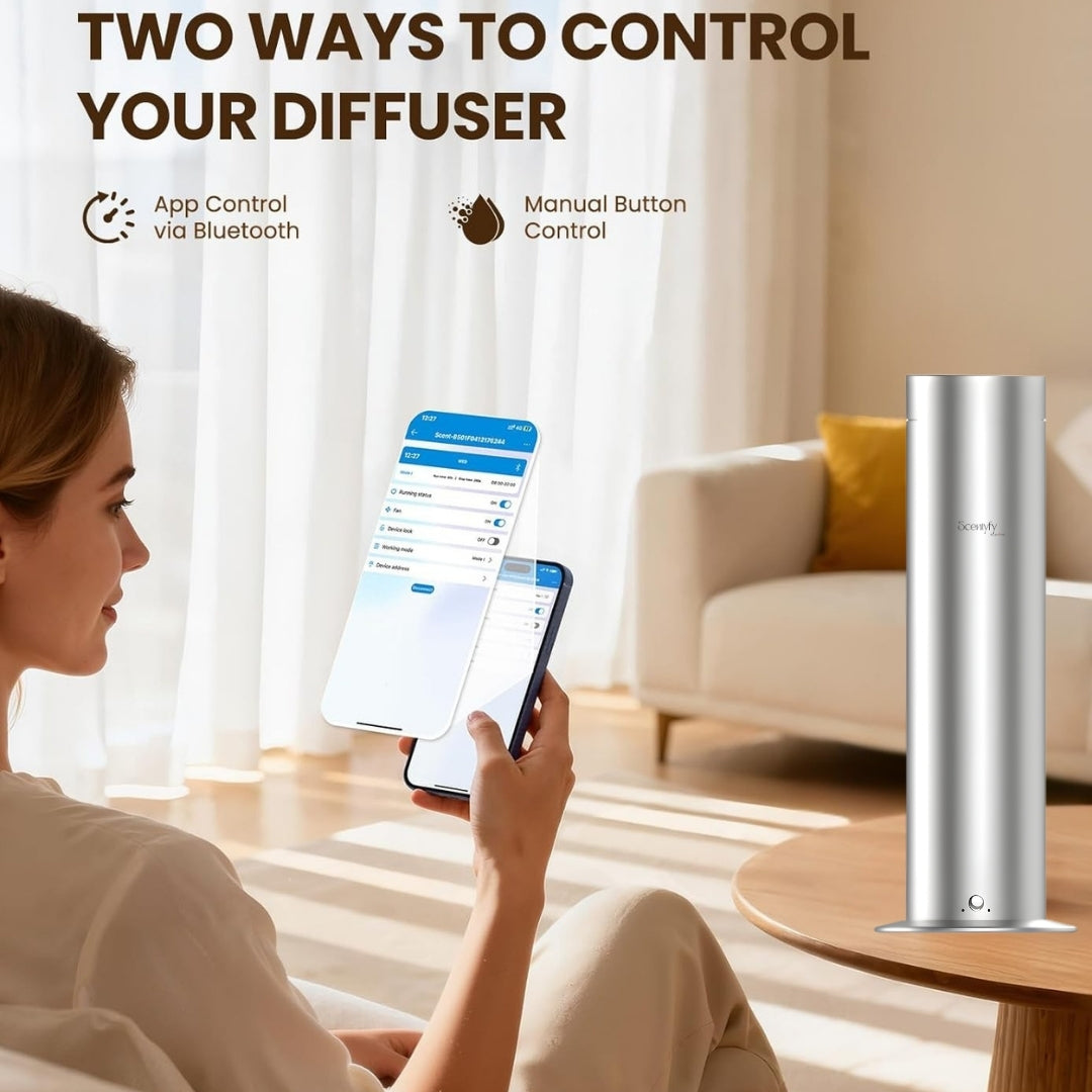 STARQ Halo Luxury Smart Air Scent Diffuser Waterless Aroma Machine Cold Atomization Ultra Quiet No Heat for Office Home Gym & Hotel Includes Complimentary 100ml Starter Pack Perfumes