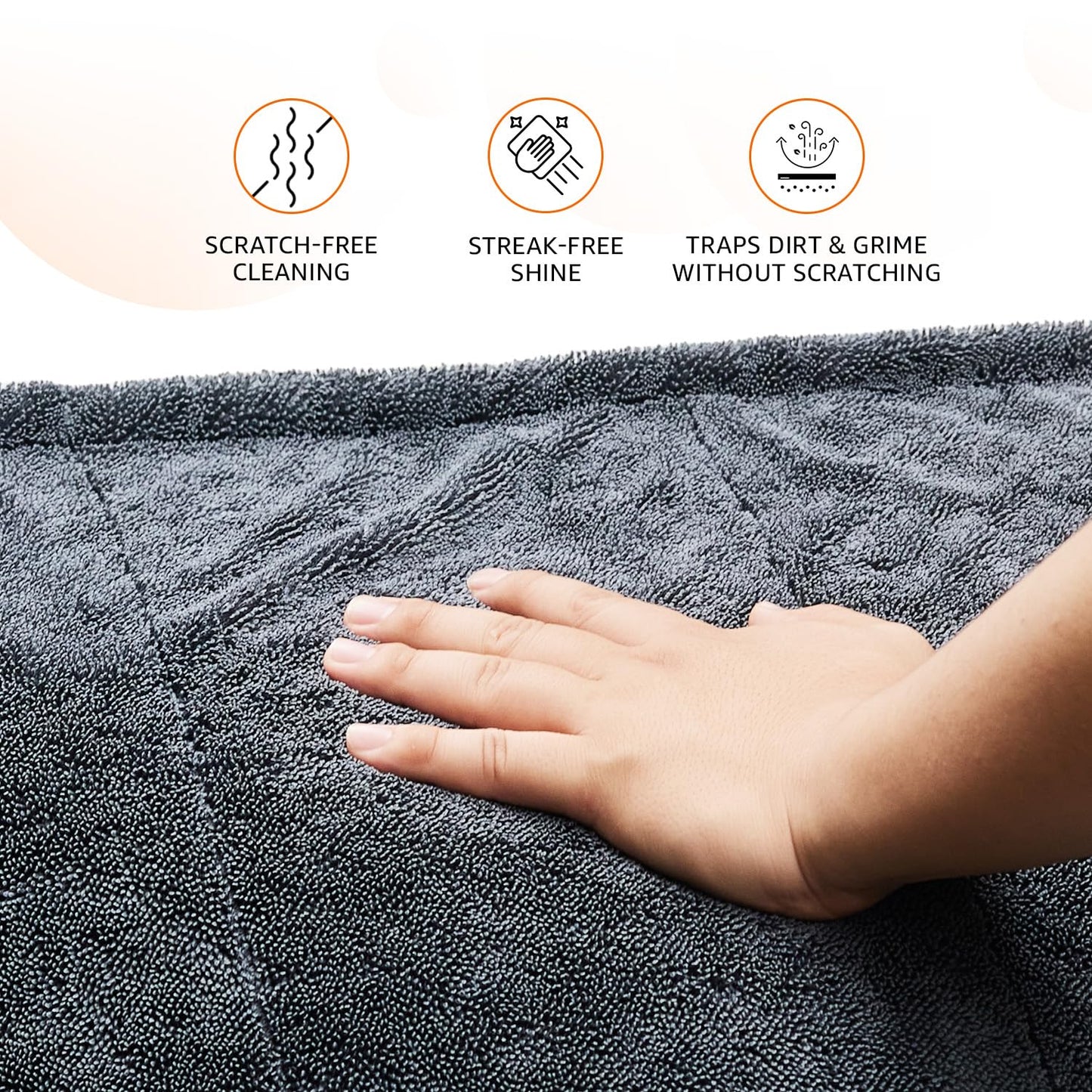 Starq Microfiber Cleaning Cloth | 1200 GSM | Ultra Soft | Super Absorbent | Reusable | Pack of 1 (Grey)- 60cm X 40cm