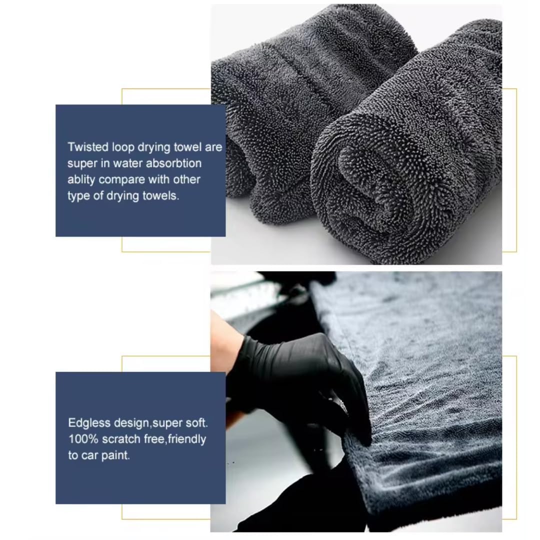 Starq Microfiber Cleaning Cloth | 1200 GSM | Ultra Soft | Super Absorbent | Reusable | Pack of 1 (Grey)- 60cm X 40cm