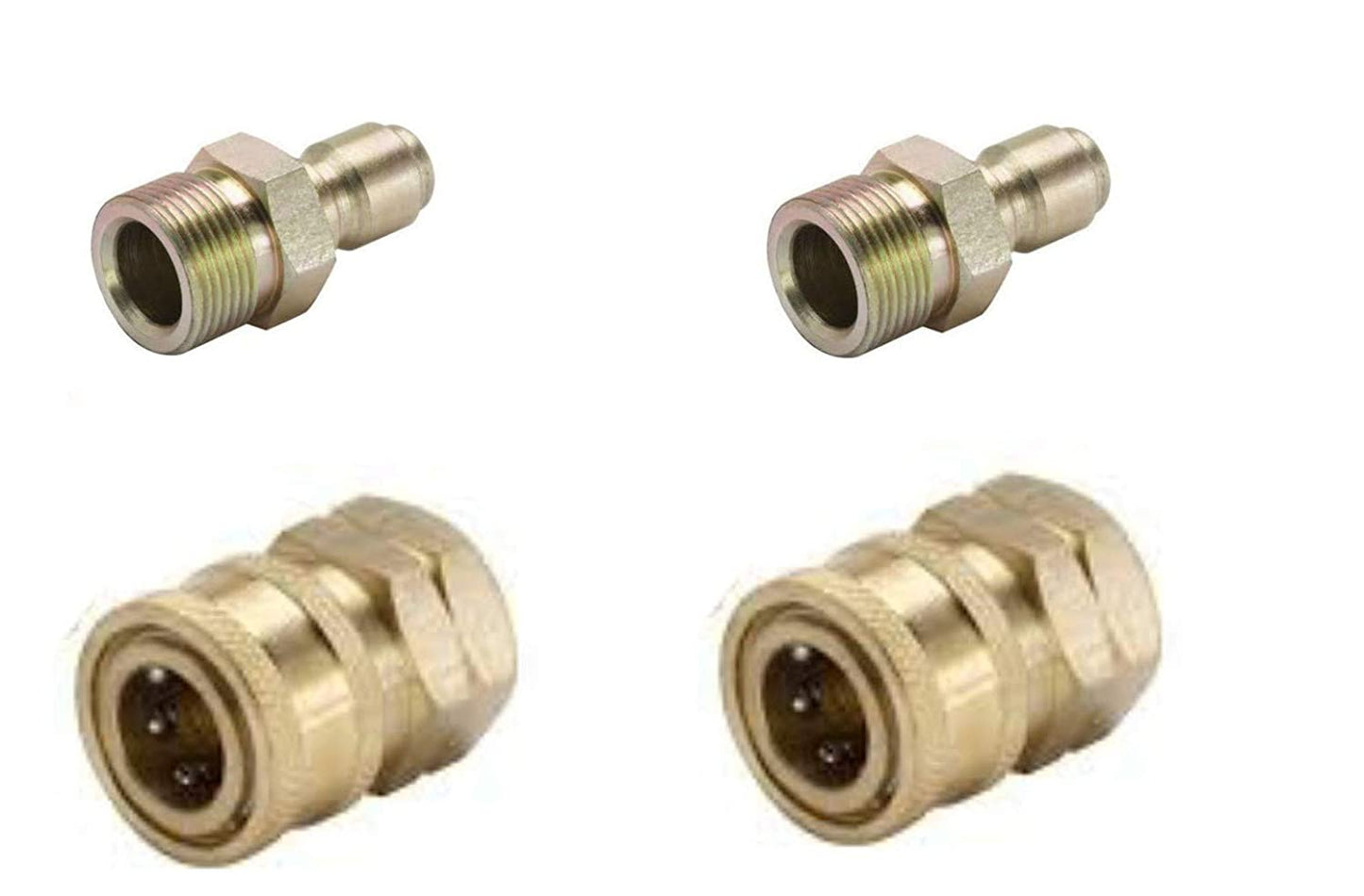STARQ 2 QD SETS Quick Connect Adapter Fittings for Pressure Washer Hose Pipe M22 x 15 (Set of 2 Male and 2 Female)