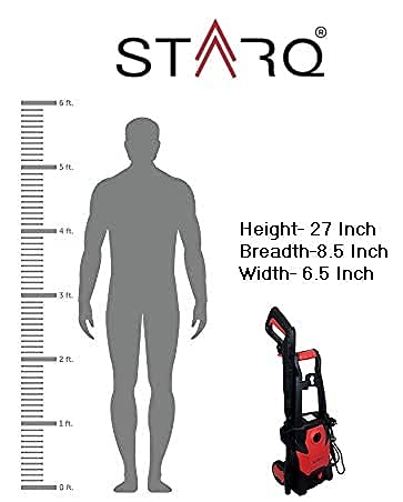 STARQ 1800-Watt 140 Bar High Pressure Washer ST1800U Red Black 100% copper winding (Renewed)