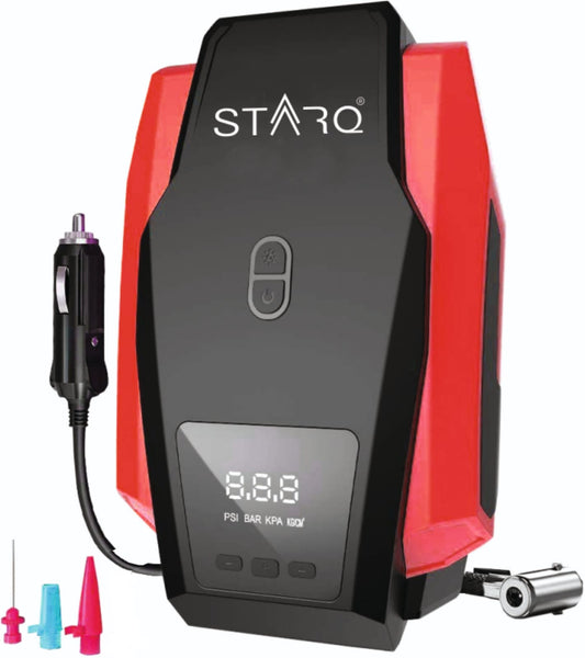 STARQ® Digital Car Tyre Inflator - 12V DC Portable Air Compressor with LED Light 200 Watts Upto 200Psi 1 Year Warranty(ST-TI-12A) renewed