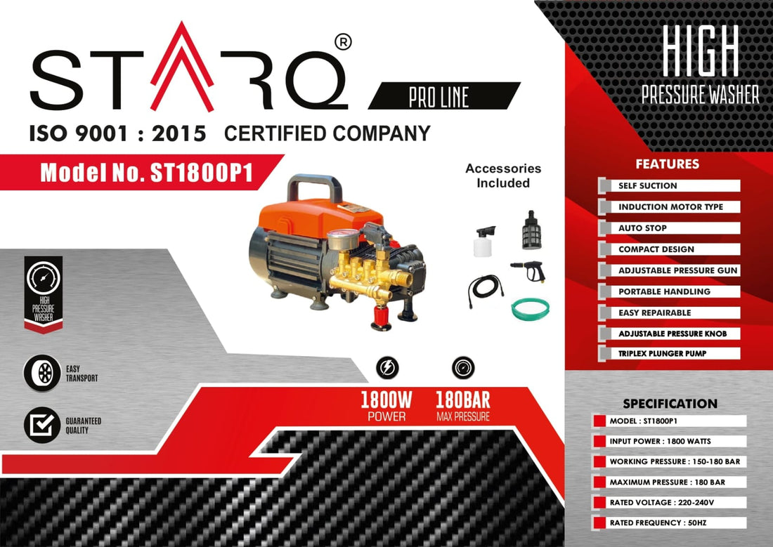STARQ ST1800PL PLUNGER TYPE HIGH PRESSURE WASHER WITH CONTROLLING NOB ...